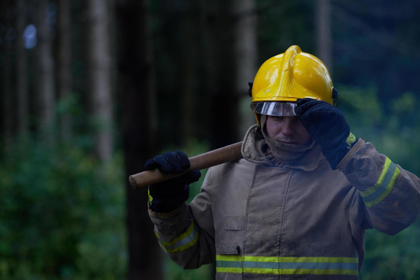 firefighter portrait view photo