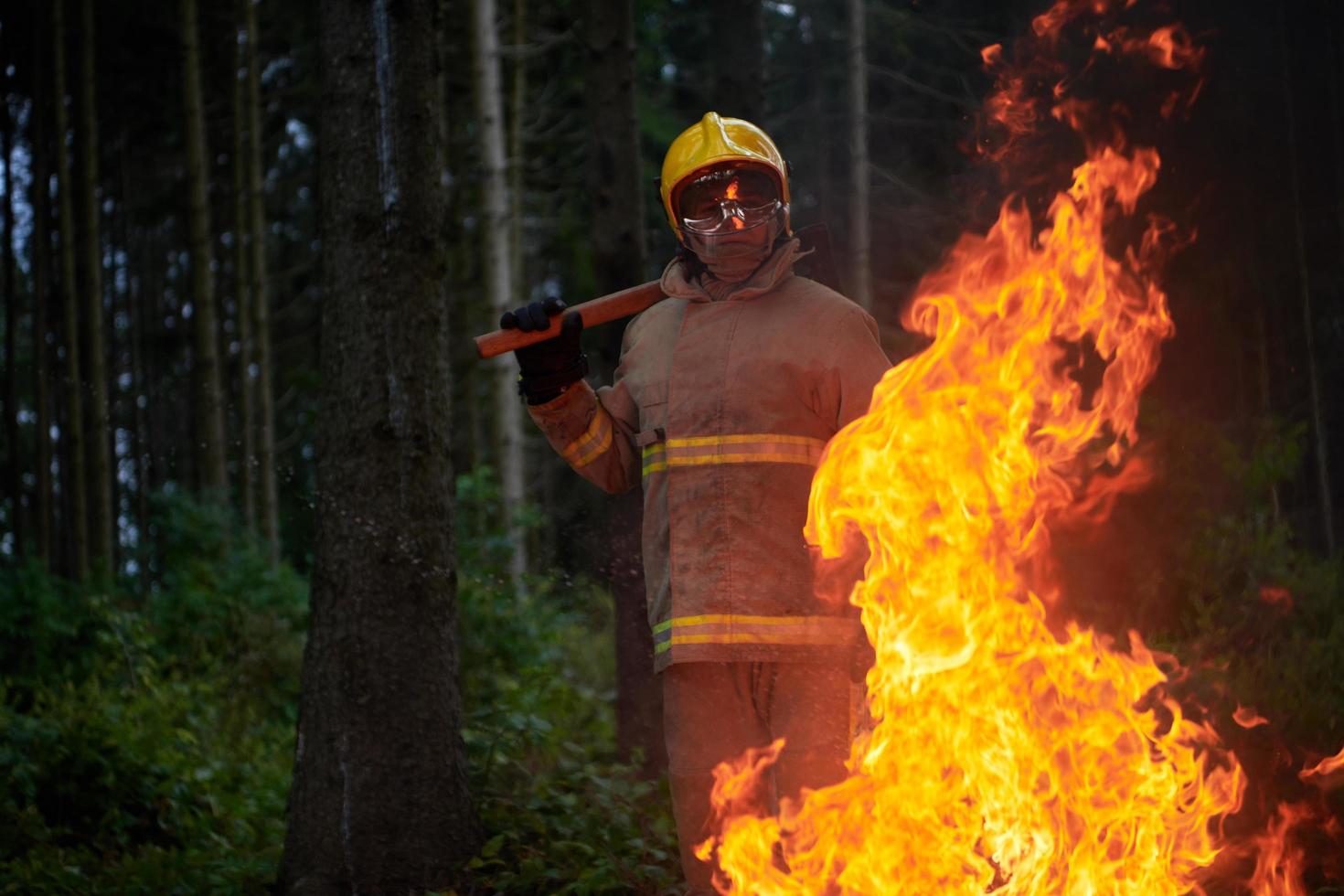 firefighter portrait view photo