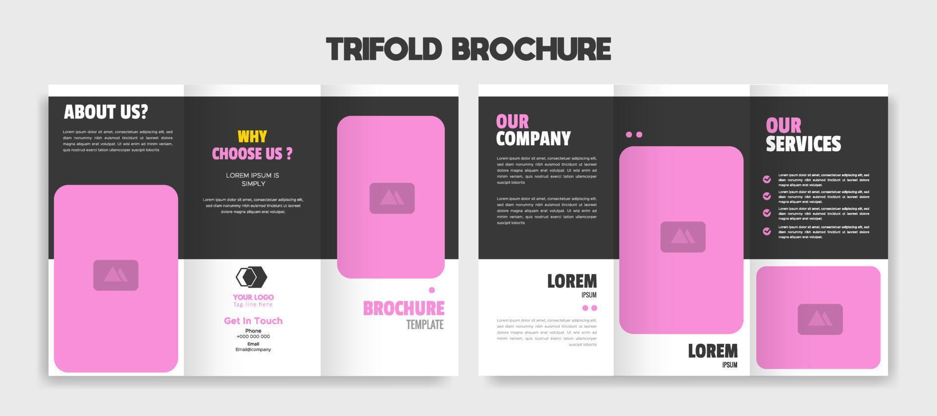 creative editable trifold brochure template design vector