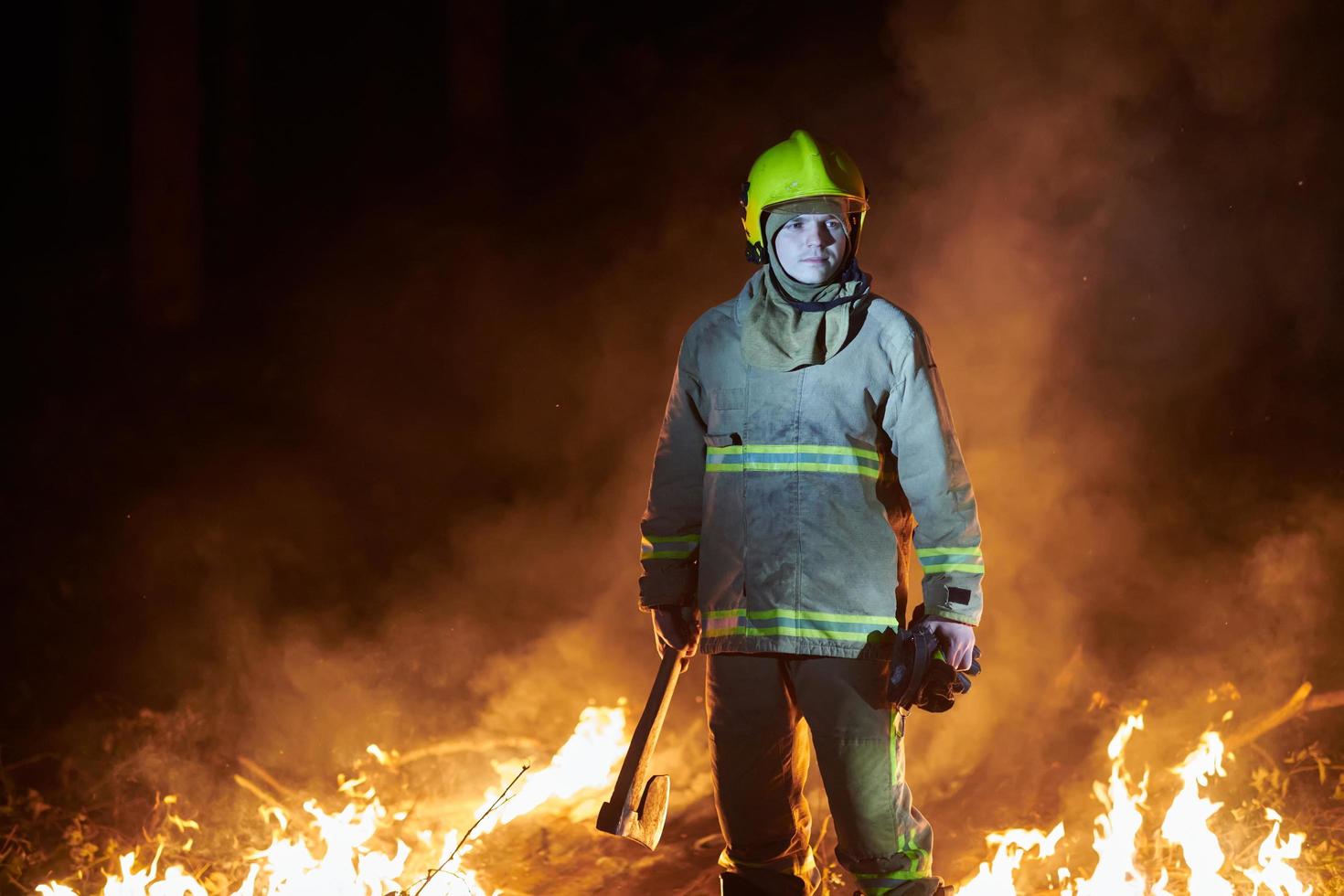 firefighter portrait view photo