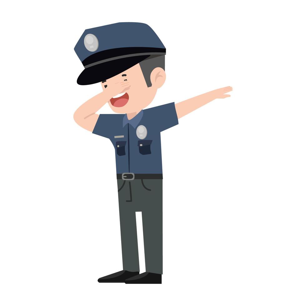 hombre policía haciendo movimiento dabbing vector