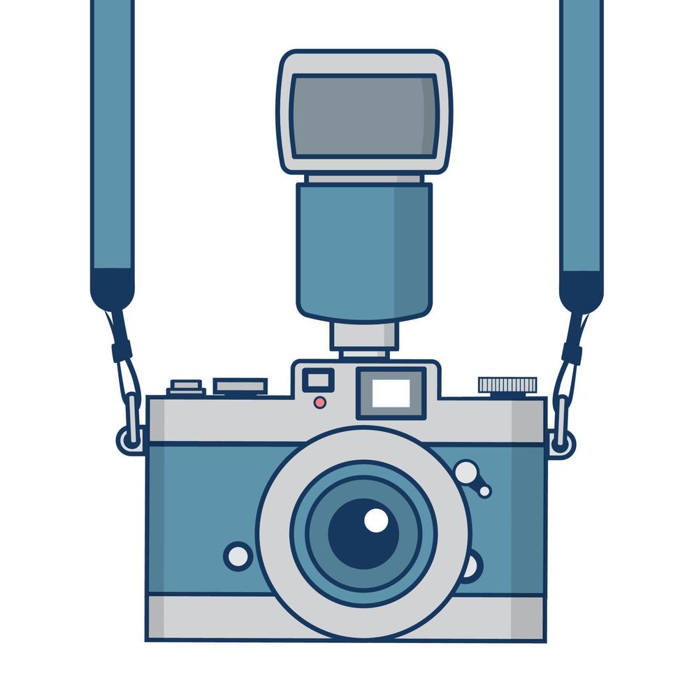 Retro camera hang design with flash vector