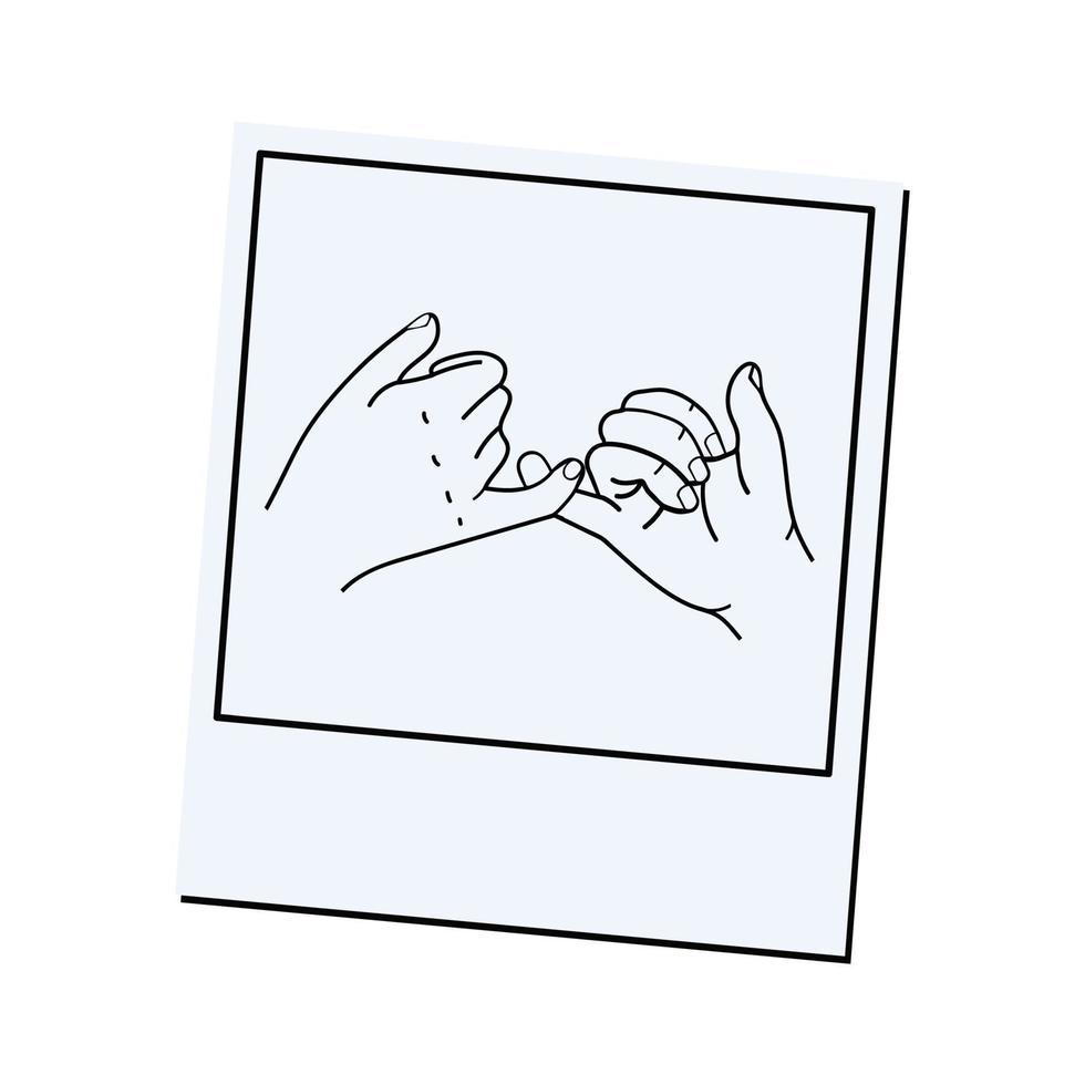 Promise hands with line with photo vector