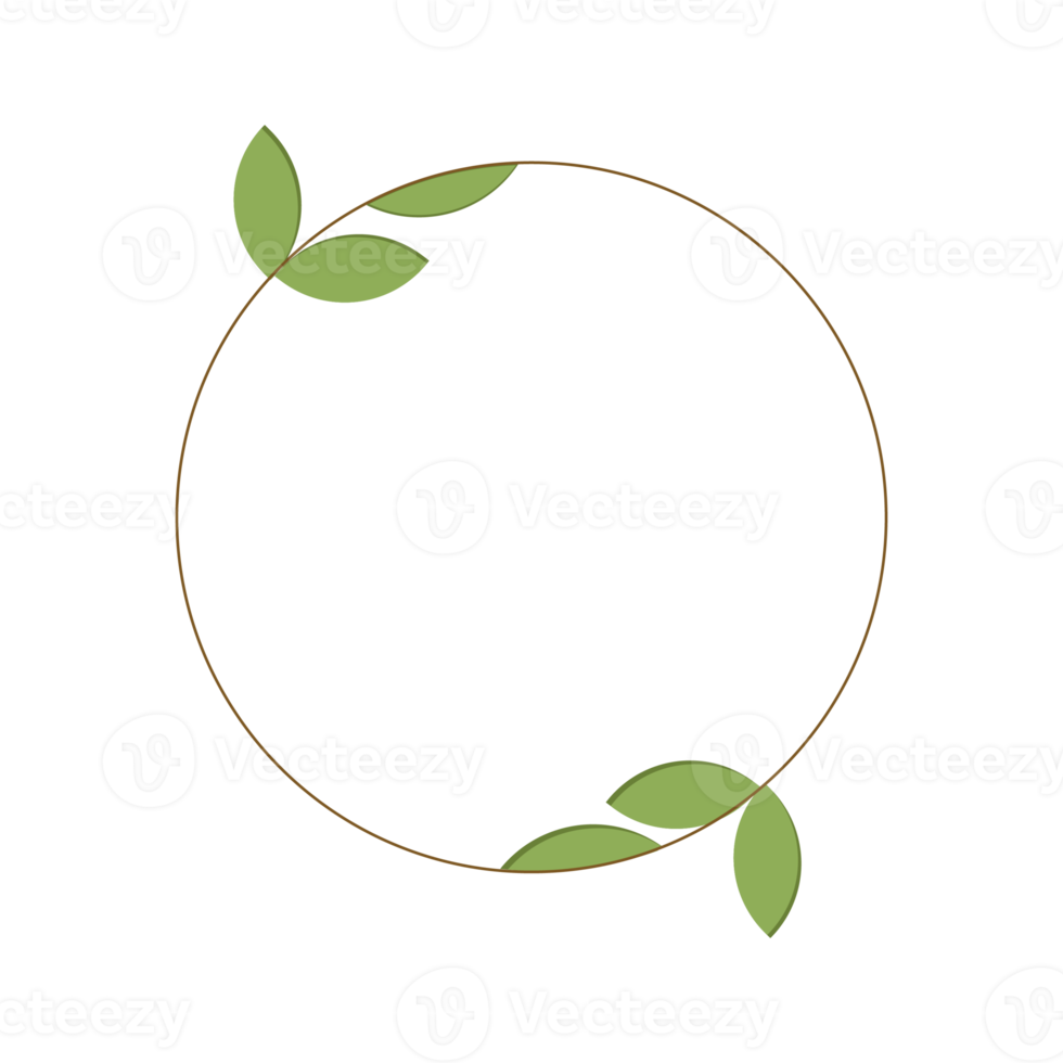 Minimalist wreath flower in round illustration design png