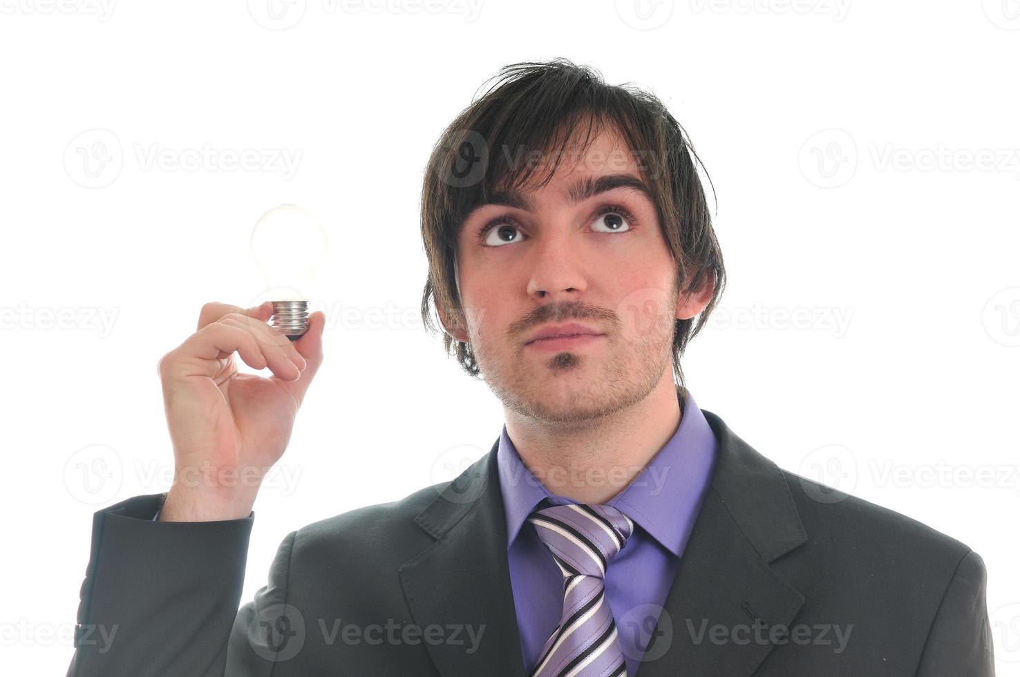 hombre de negocios en blanco foto
