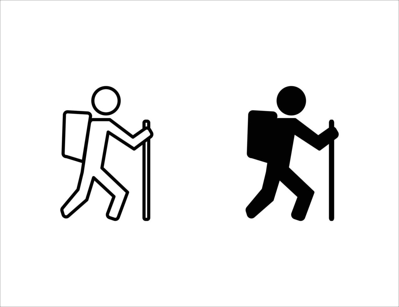 climb icon. outline icon and solid icon vector