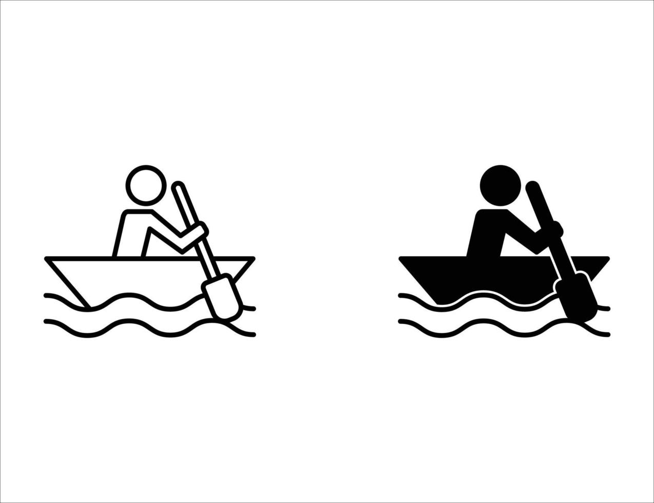 boat icon. outline icon and solid icon vector