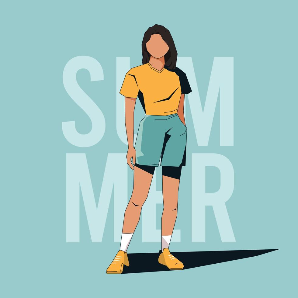 Beautiful girl outfit for a summer party vector
