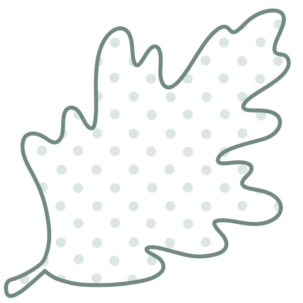 Line Art Leaf polka dot png