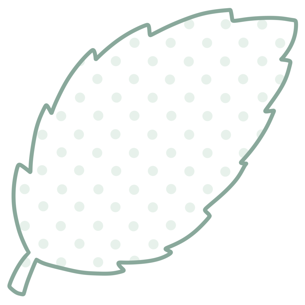 Line Art Leaf polka dot png