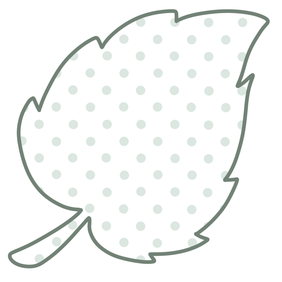 Line Art Leaf polka dot png