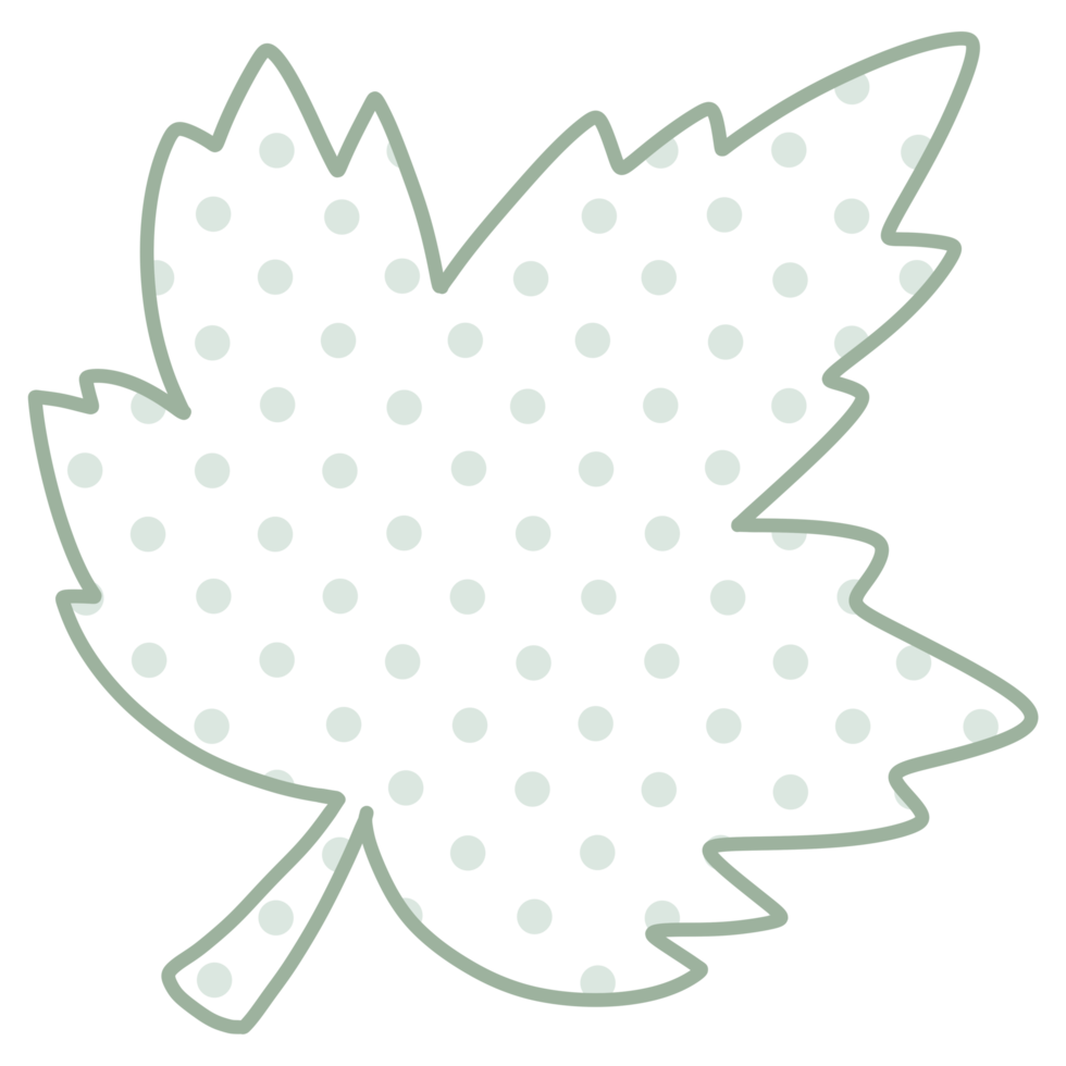 Line Art Leaf polka dot png