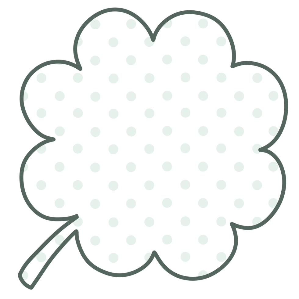 Line Art Leaf polka dot png