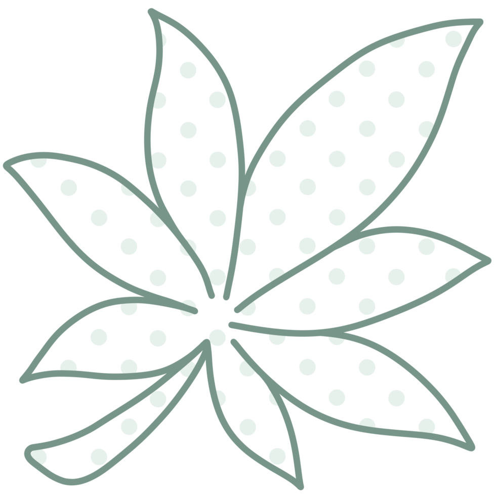 Line Art Leaf polka dot png