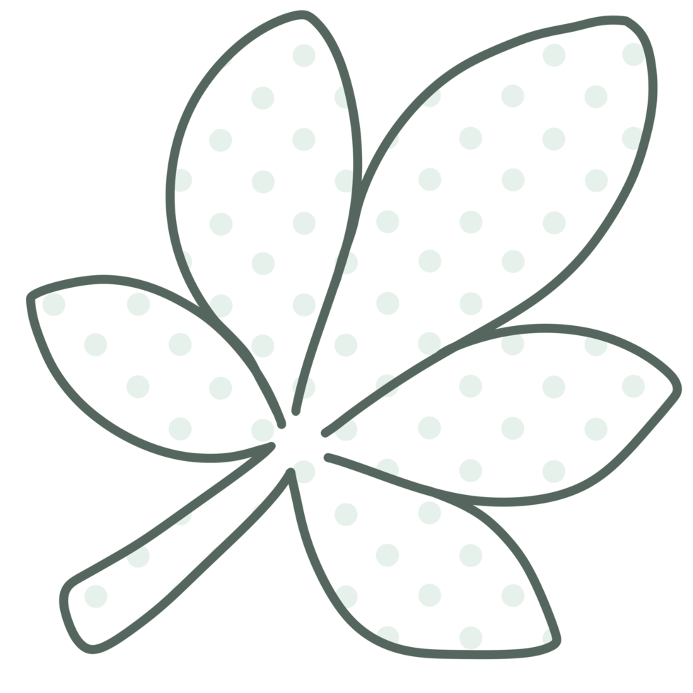 Line Art Leaf polka dot png