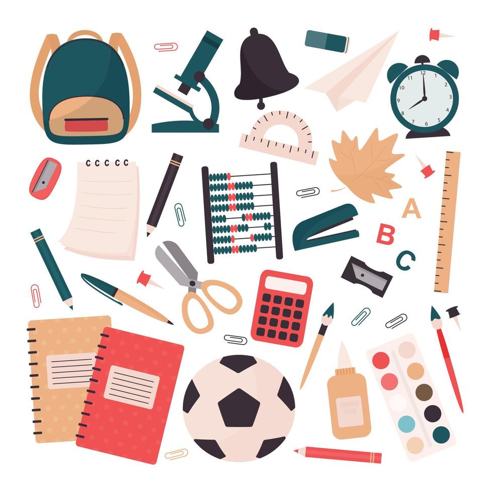 back to school set vector