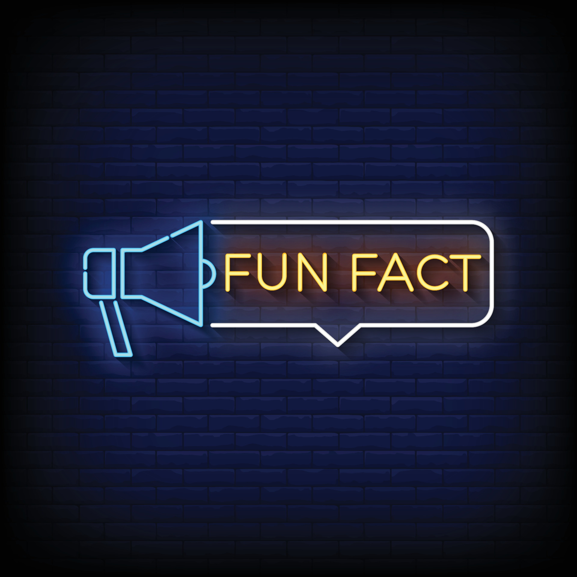 Neon Sign fun fact Brick Wall Background vector 11640436 Vector Art at  Vecteezy