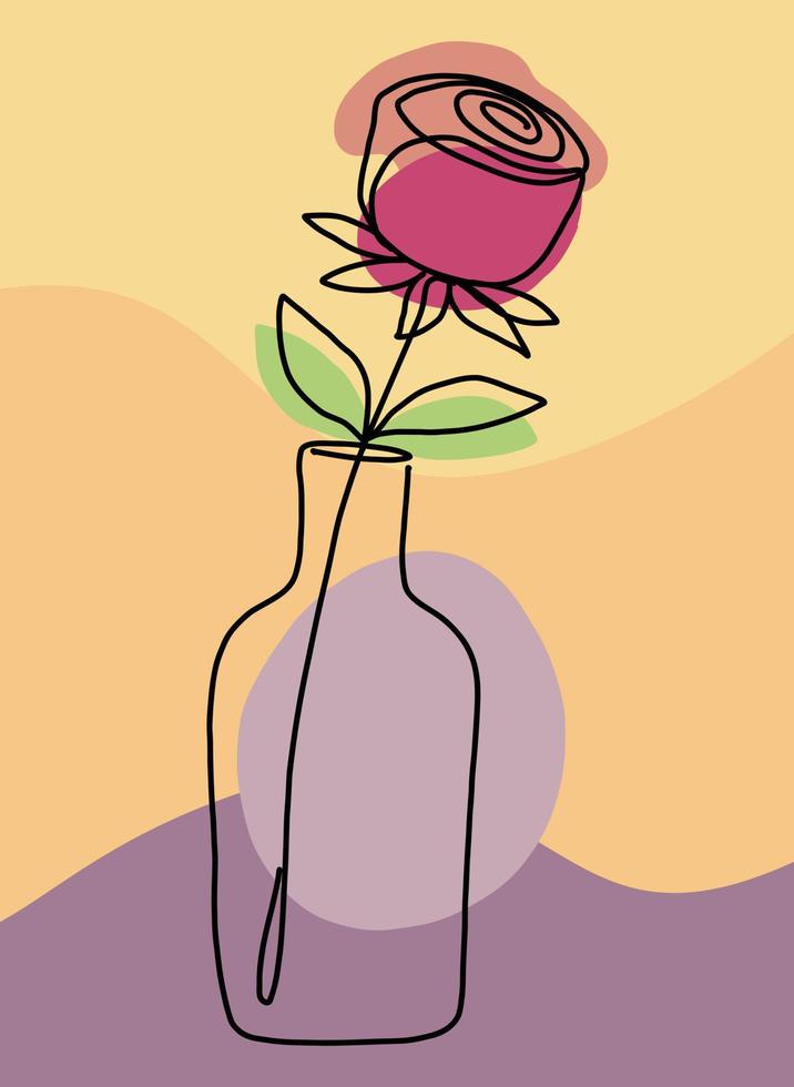 simplicidad flor dibujo de línea continua a mano alzada diseño plano. vector