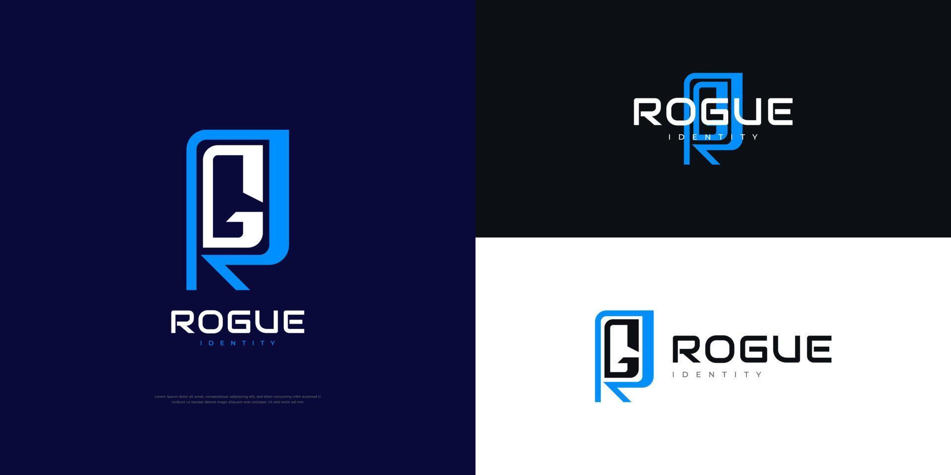 Abstract RG or GR Monogram Logo. Initial R and G Logo Design for