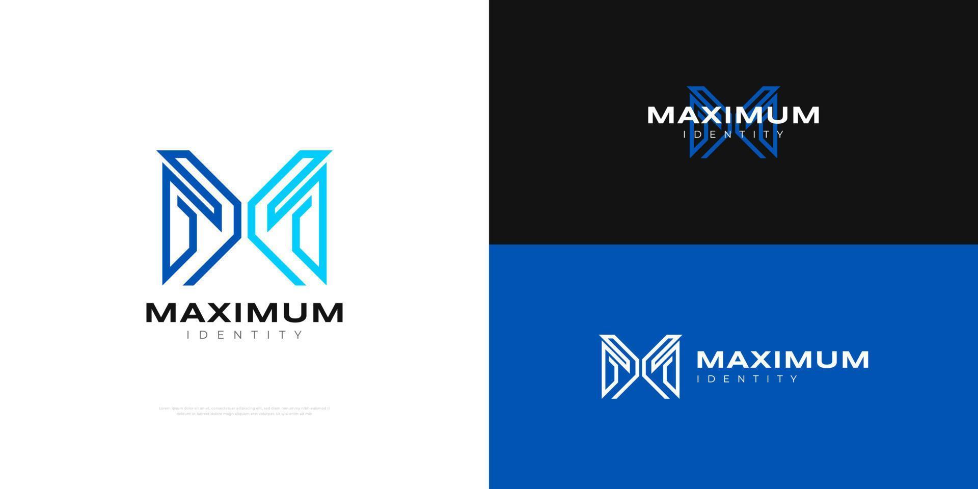 logotipo del monograma mx o xm. diseño inicial del logotipo m y x con un concepto abstracto y moderno para el logotipo empresarial y tecnológico vector