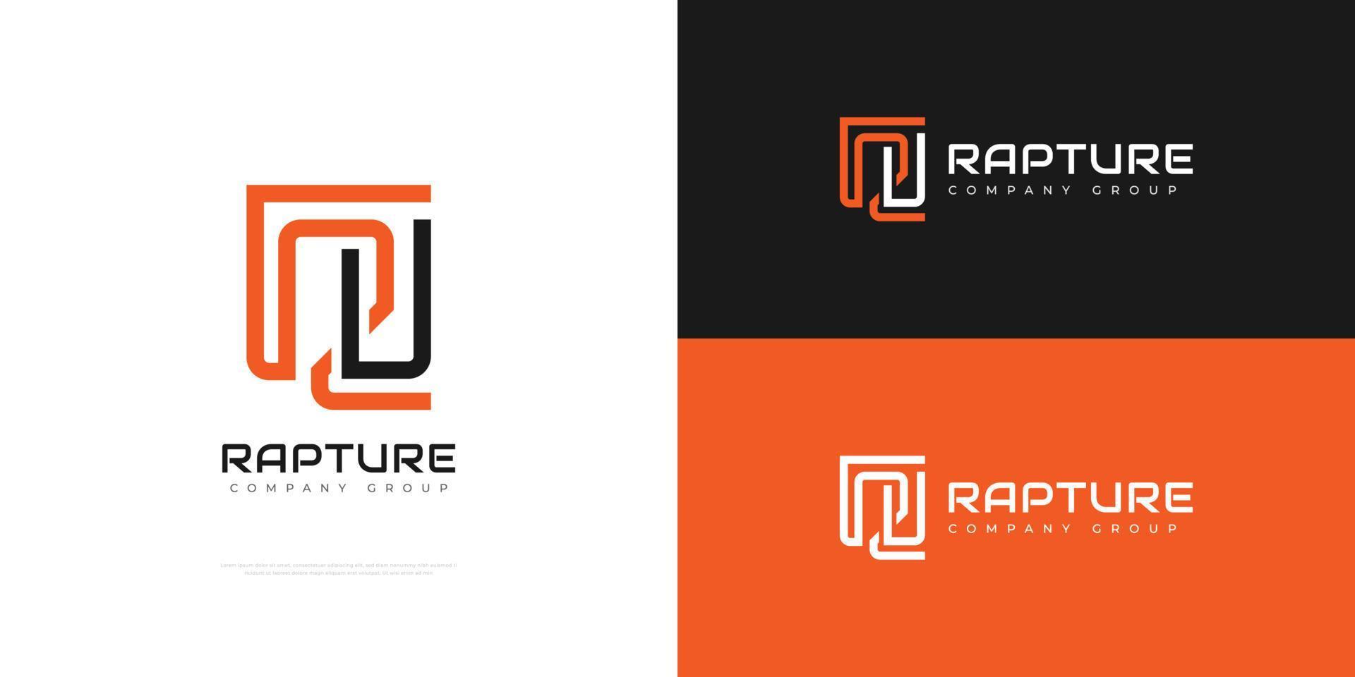 RU or UR Monogram Logo. Initial R and U Logo Design with Line Style vector