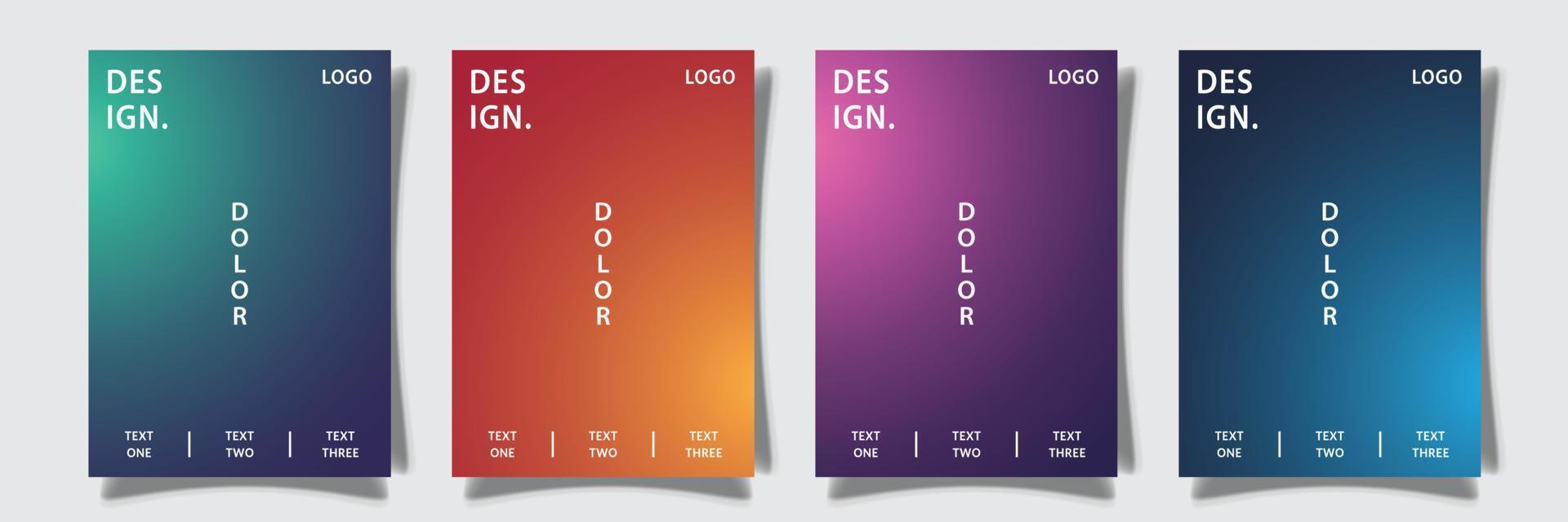 gradation multicolor cover modern style, soft color art, set collection template design vector