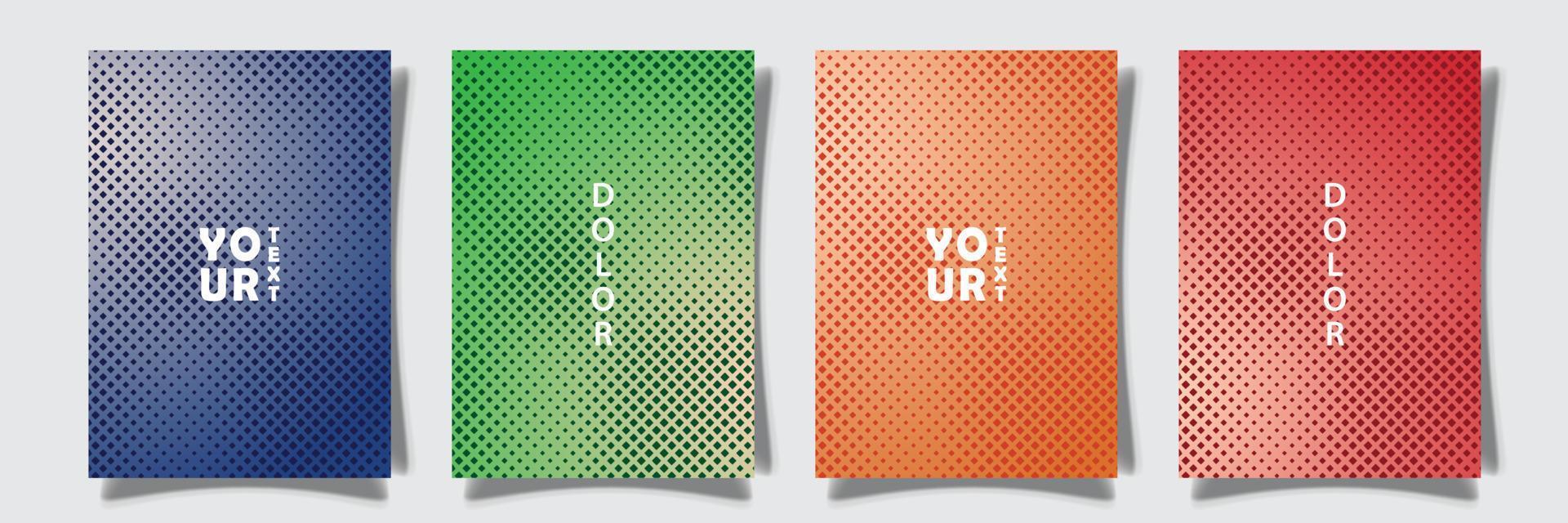 gradation multicolor cover with halftone abstract pattern, soft color art, set collection template design vector