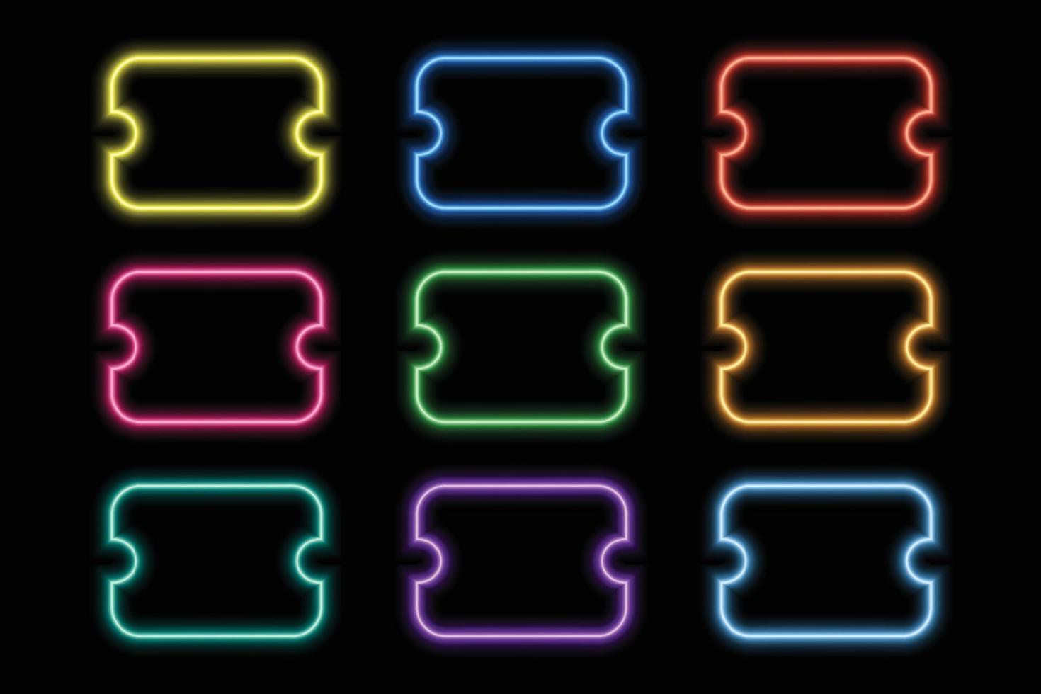 neon light effect banner discount label, promotion shape template