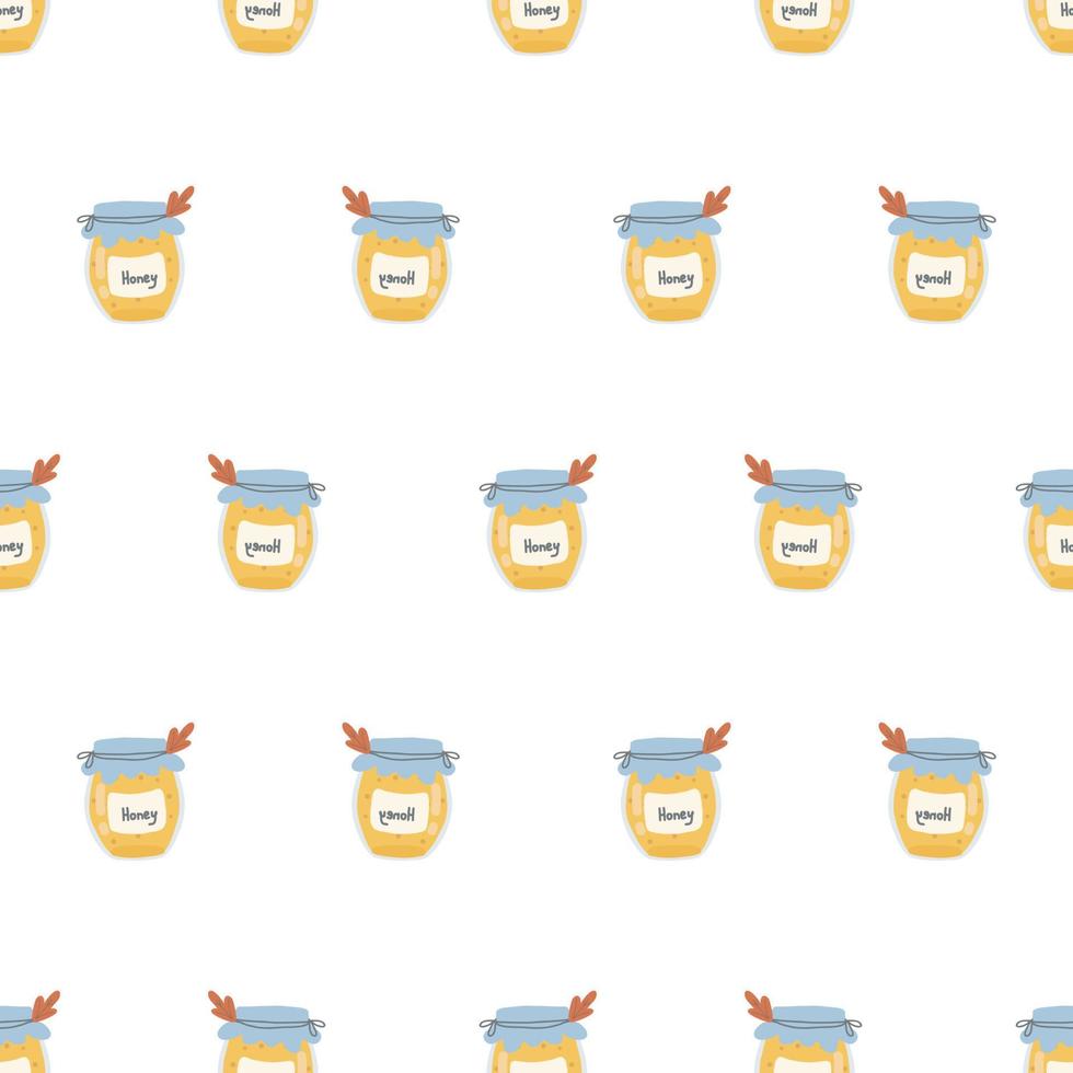 Banks of honey. Honey on a pattern for textiles, curtains, fabrics, wallpapers, menus. vector