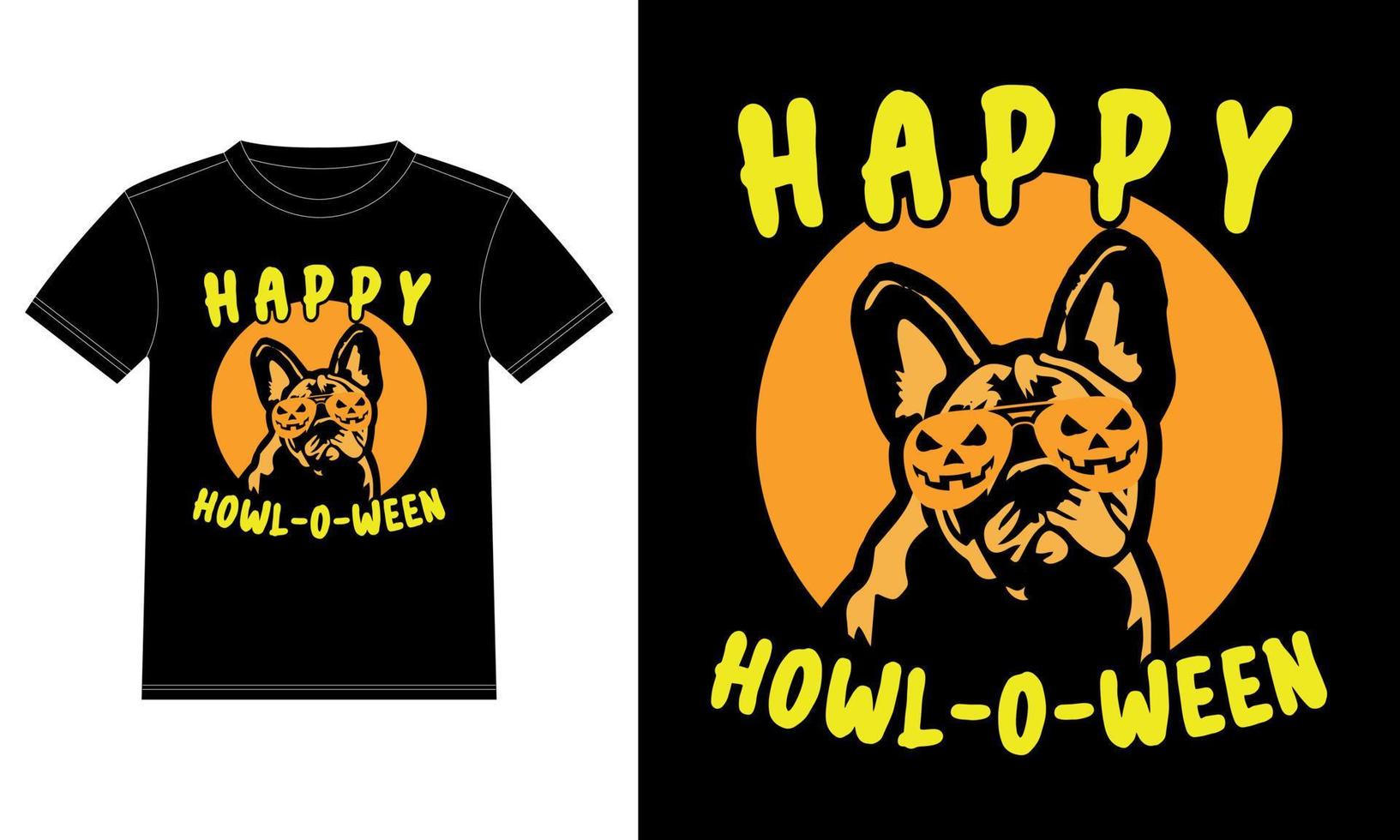 French Bulldog Pumpkin Howl-o-ween T-Shirt vector