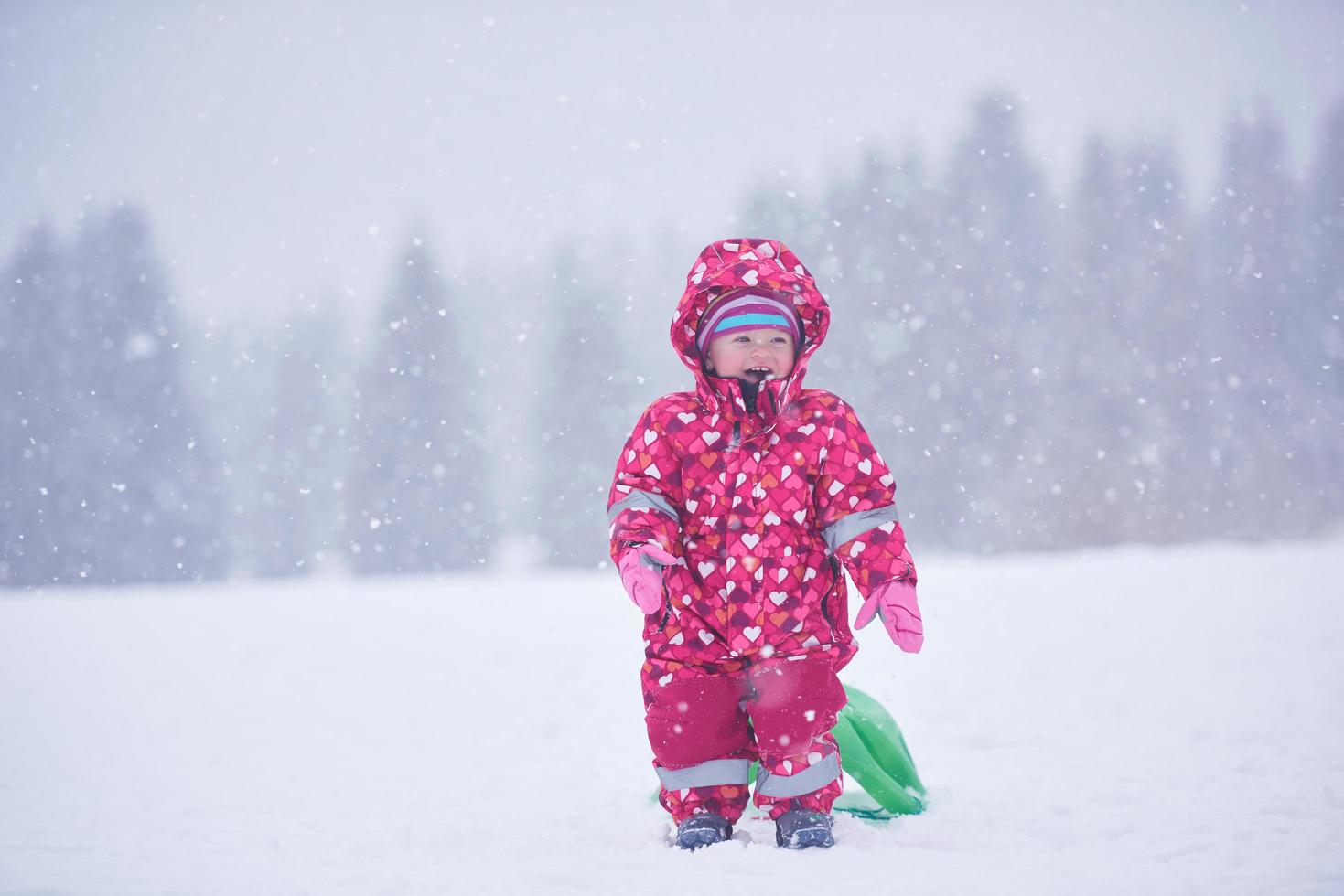 Family in snow photo