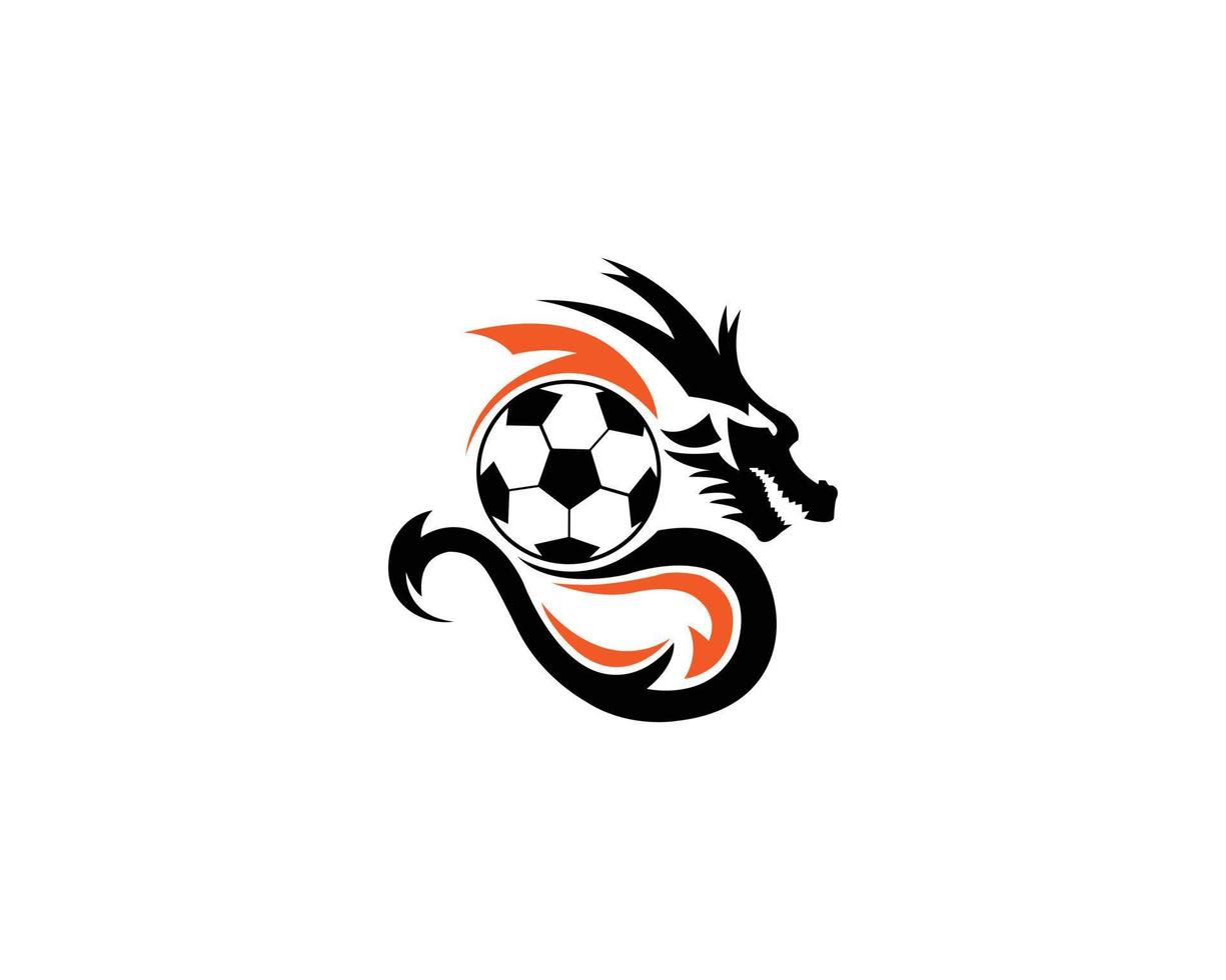 Creative Football And Soccer Team Dragon Ball Logo Design Vector Template.