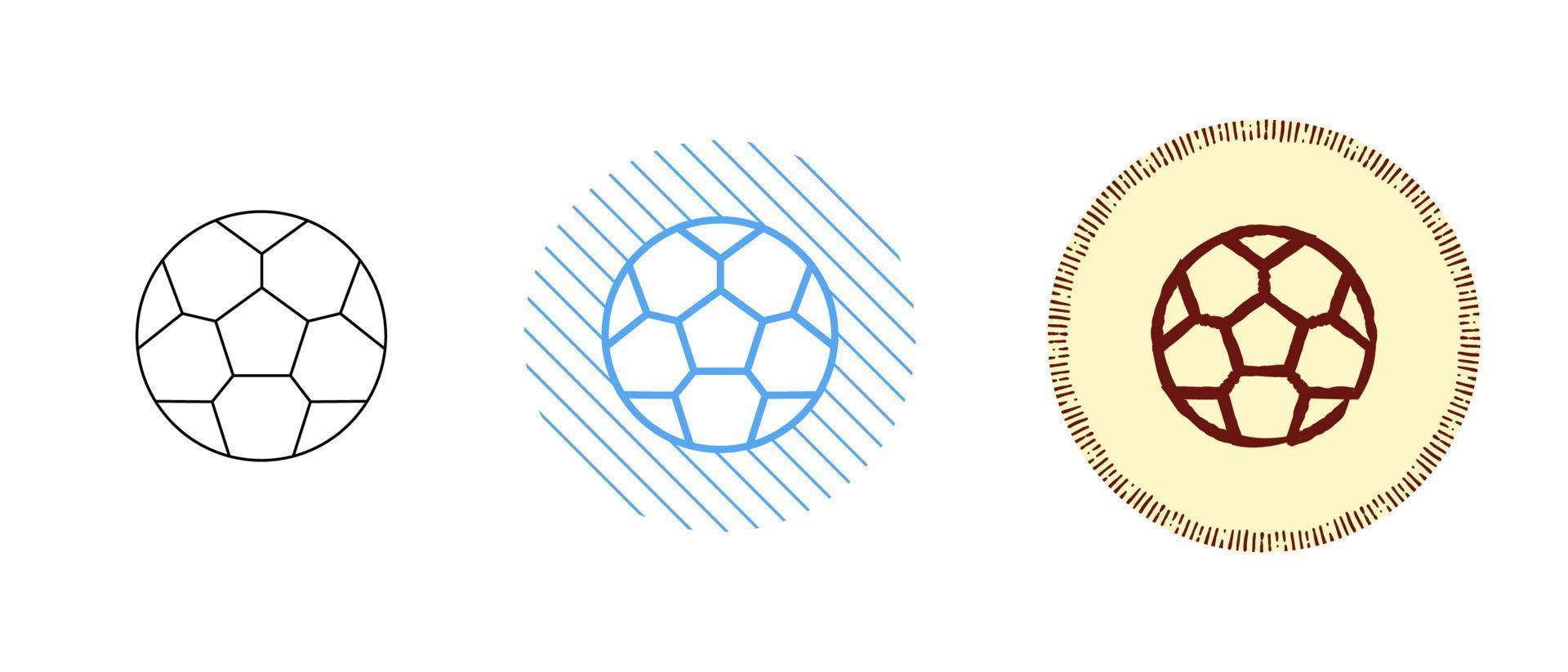 This is a set of contoured and colored soccer ball icons vector