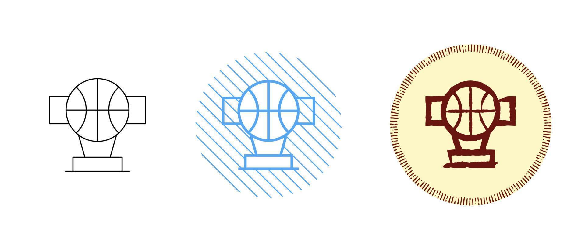 This is a set of contour and color basketball award icons vector