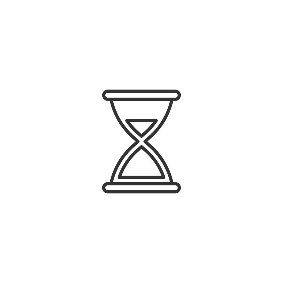 Time and clock. Minimalistic illustration drawn with black thin line. Editable stroke. Suitable for web sites, stores, mobile apps. Line icon of hourglass vector