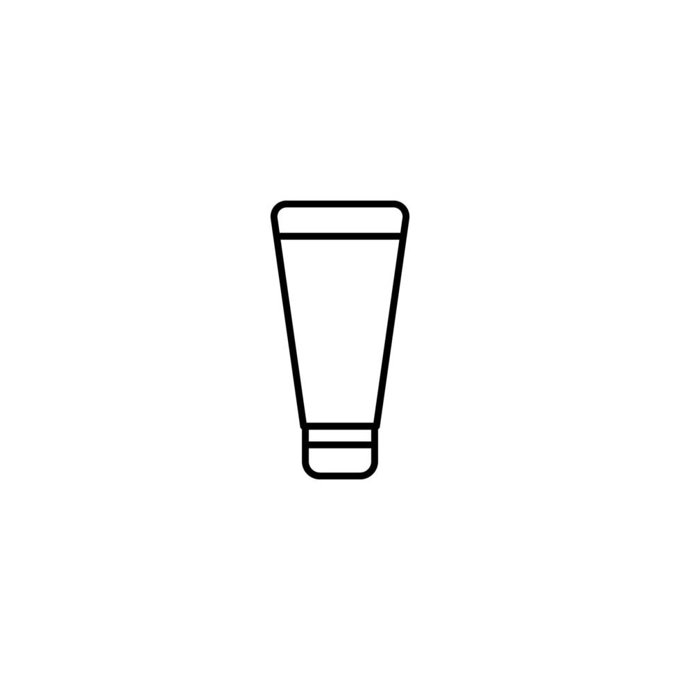 Cosmetic and beauty concept. Outline sign perfect for advertisement, web sites, internet stores etc. Line icon of tube with hand or face cream vector