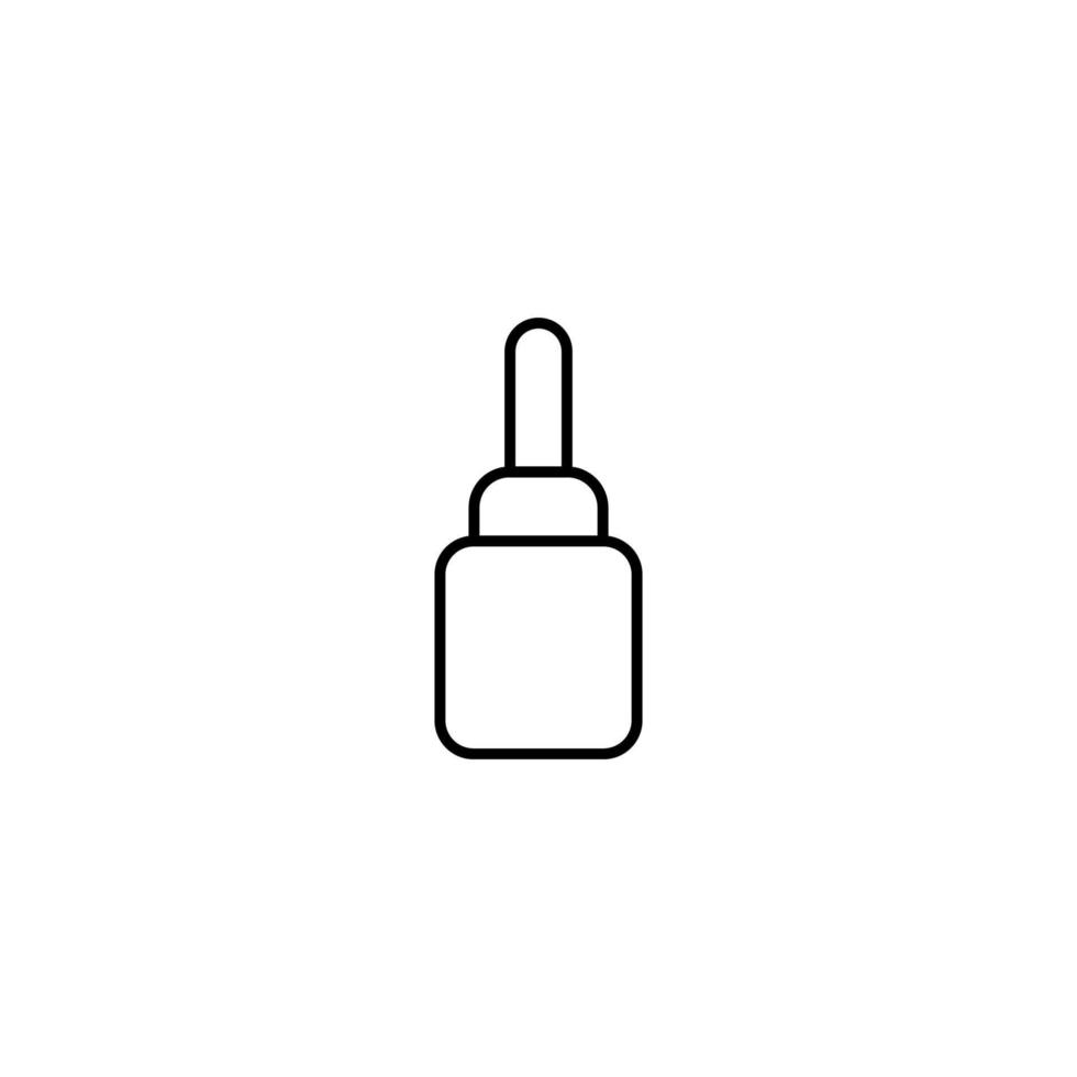 Cosmetic and beauty concept. Outline sign perfect for advertisement, web sites, internet stores etc. Line icon of small cosmetic bottle with dropper vector