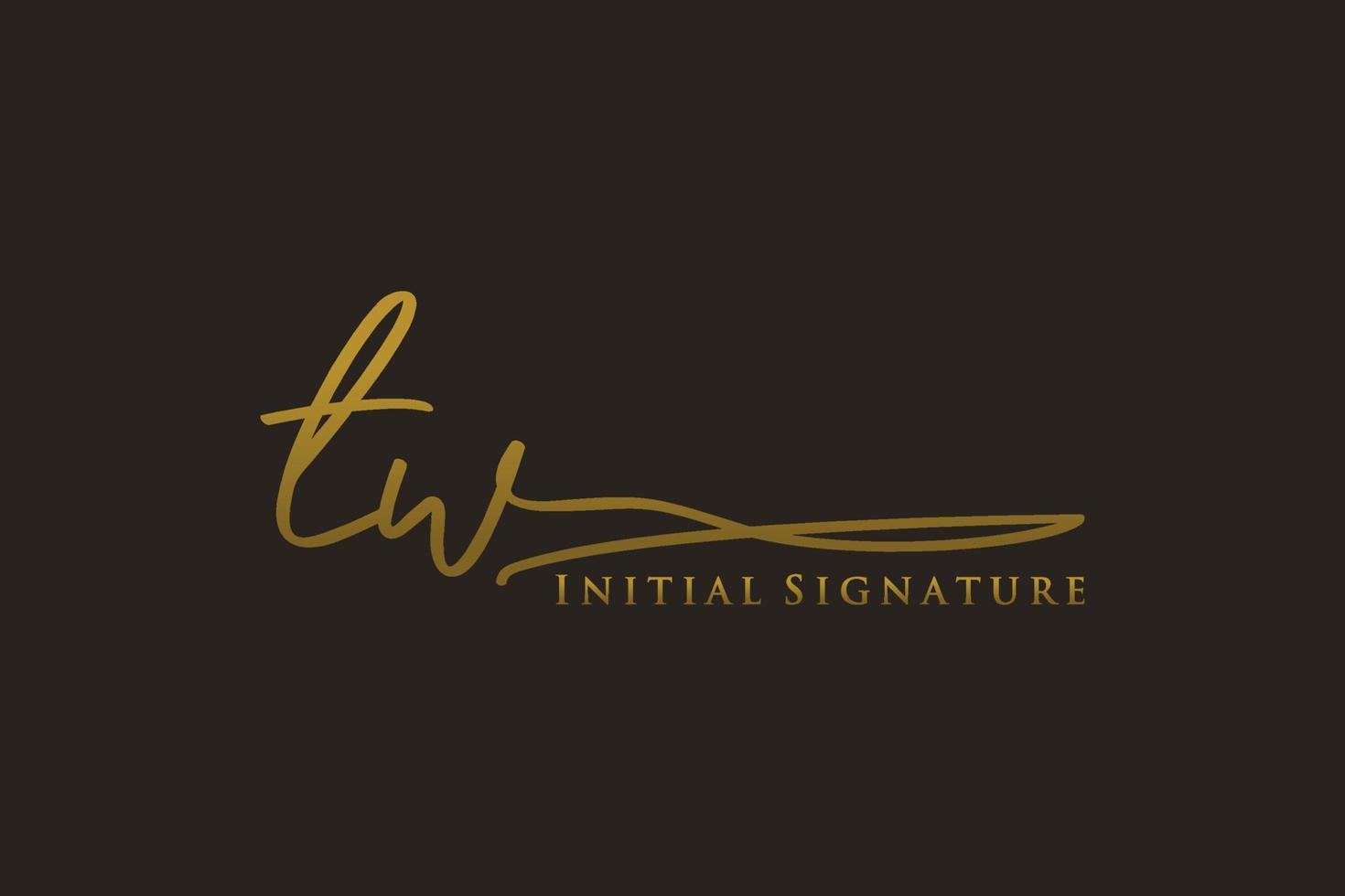 Initial TW Letter Signature Logo Template elegant design logo. Hand drawn Calligraphy lettering Vector illustration.