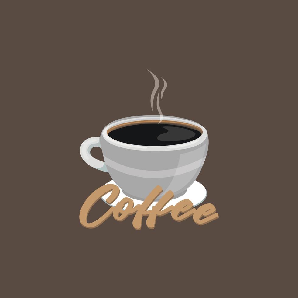 white cup of coffee with smoke, Idea concept vector