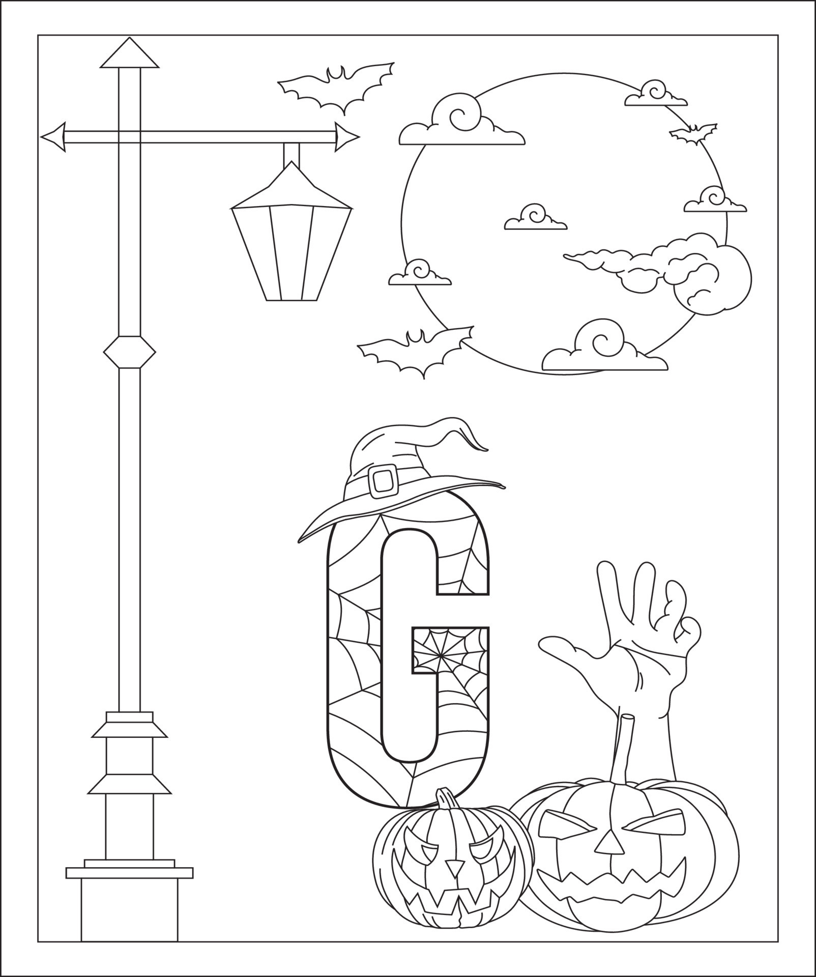 alphabet letters coloring pages g