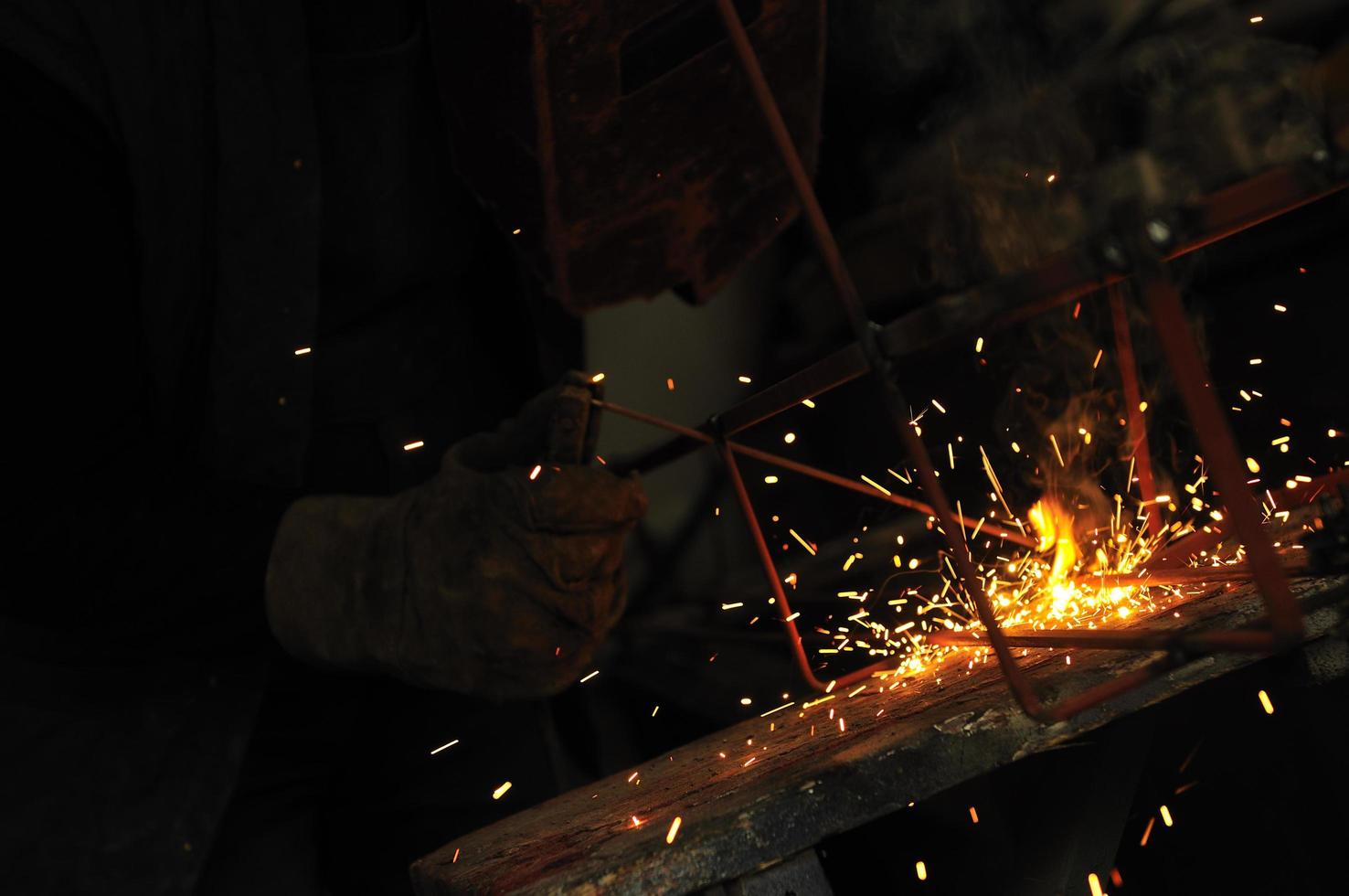 Welder working view photo