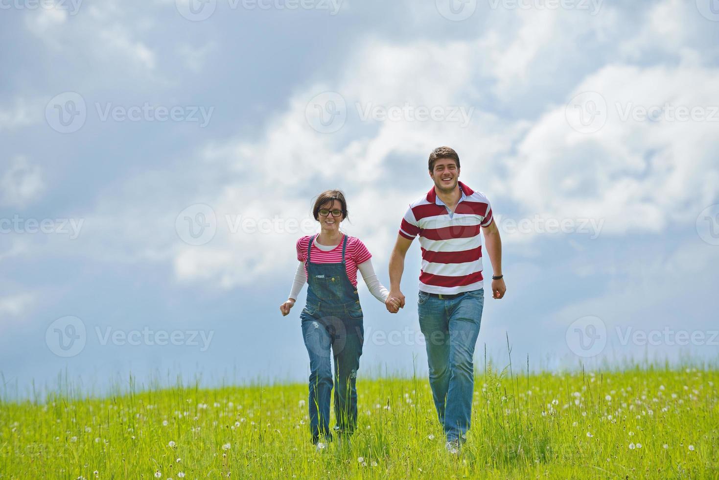 romantic young couple in love together outdoor photo