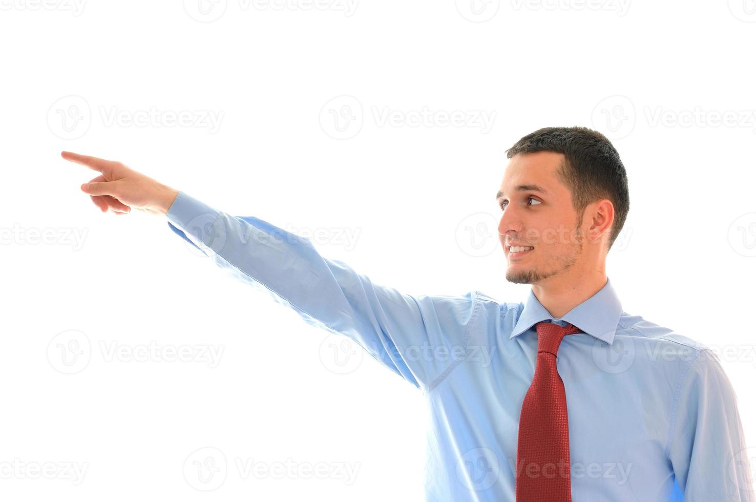 businessman pointing view photo