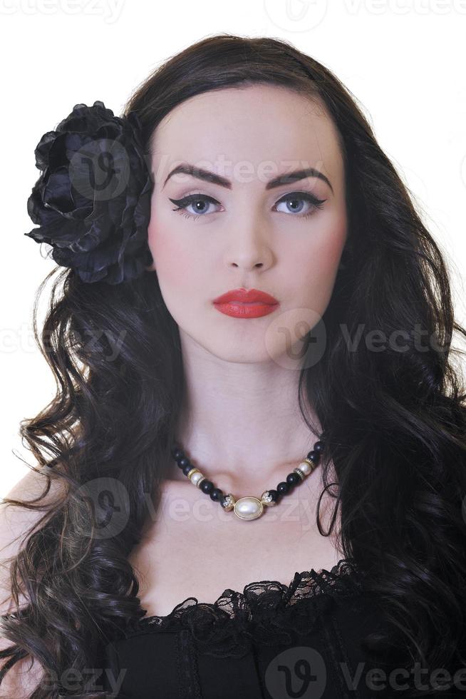 Fashion portrait on white photo