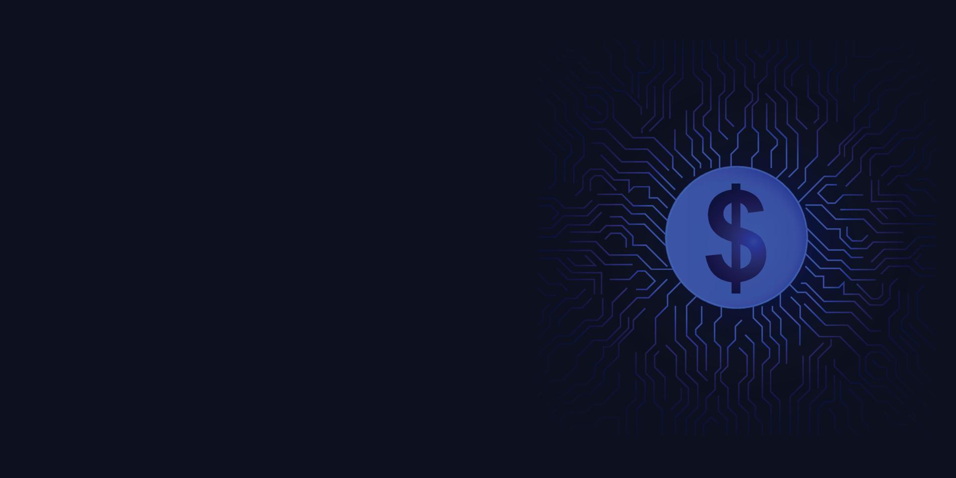 Technology background design, Technology background with a dollar icon, blue futuristic technology background vector, illustration vector