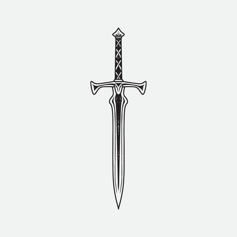 ilustración de dibujo de espada. vector