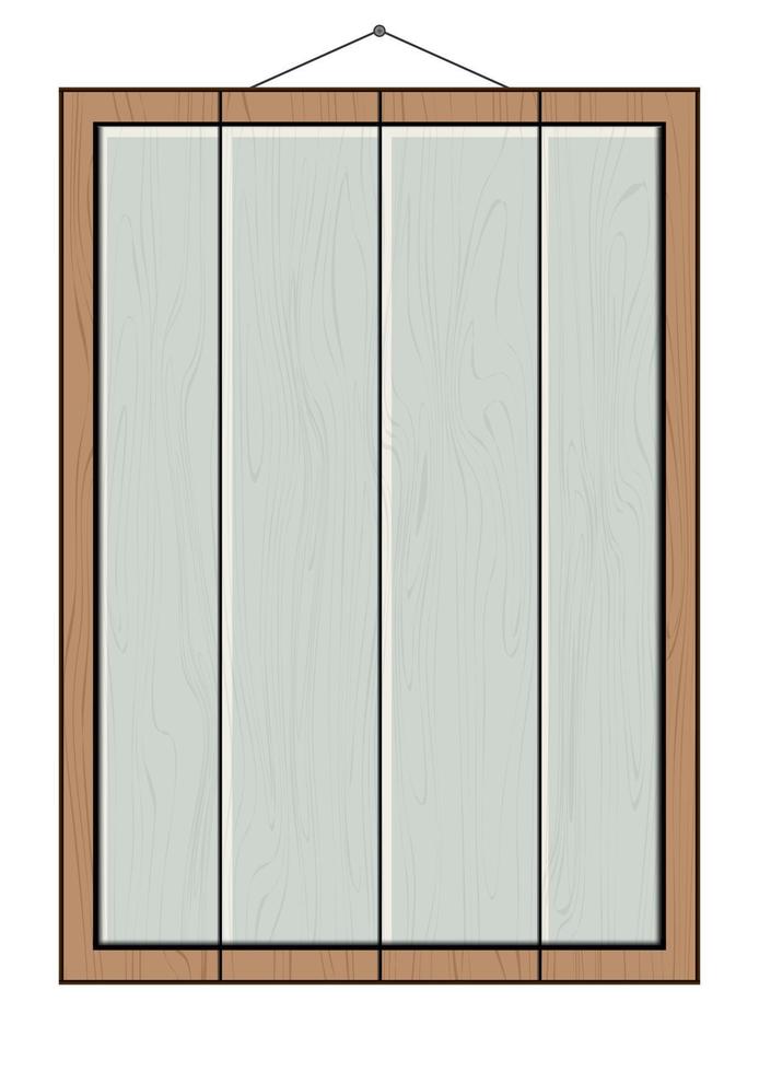 Realistic wood wall frame isolated on white background. Wood frame vector illustration