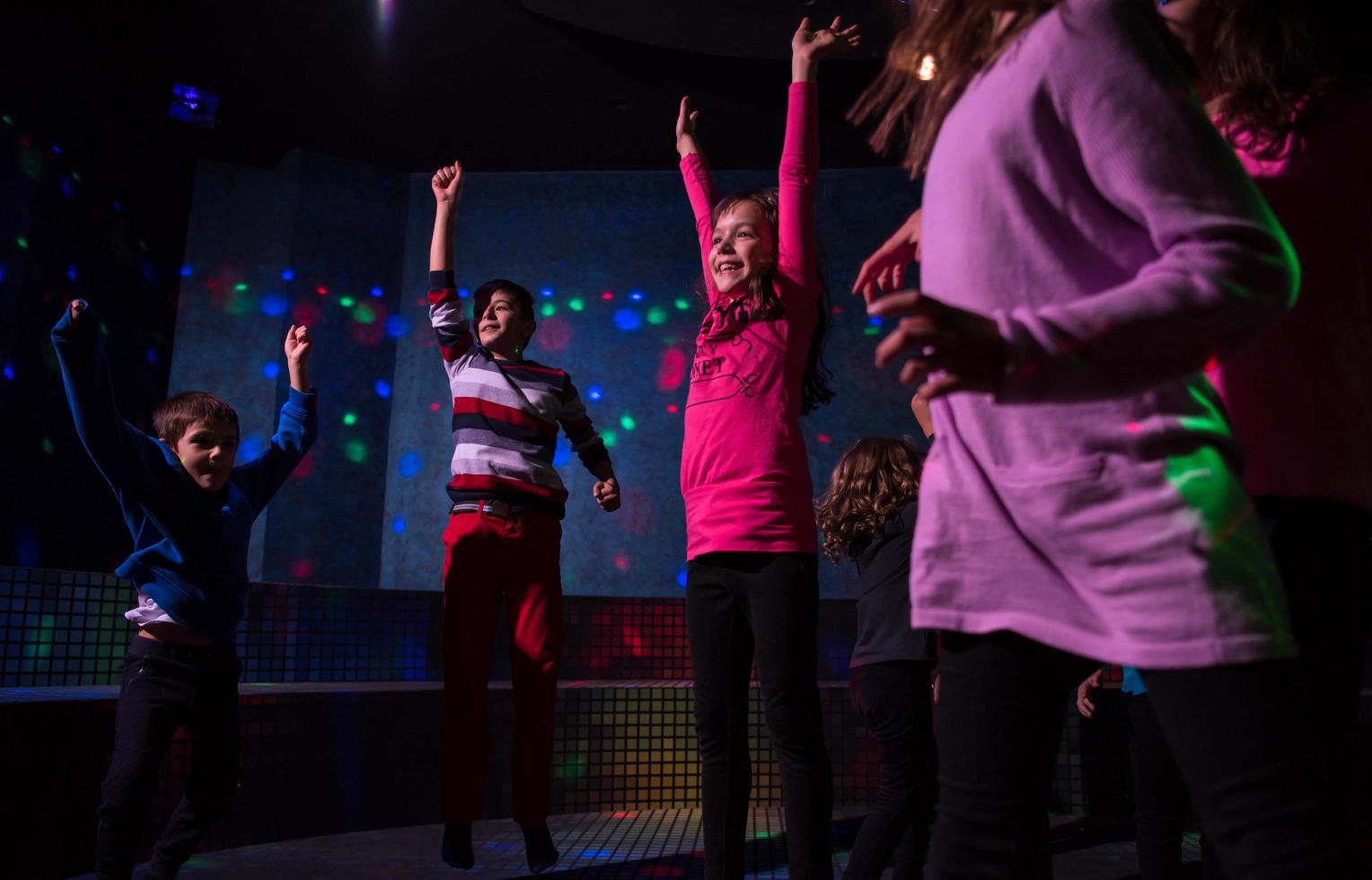 Kids neon disco party photo