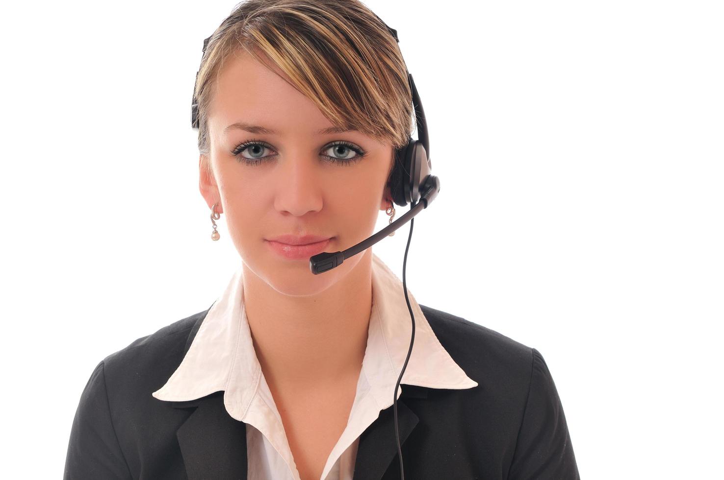 business woman with headset photo