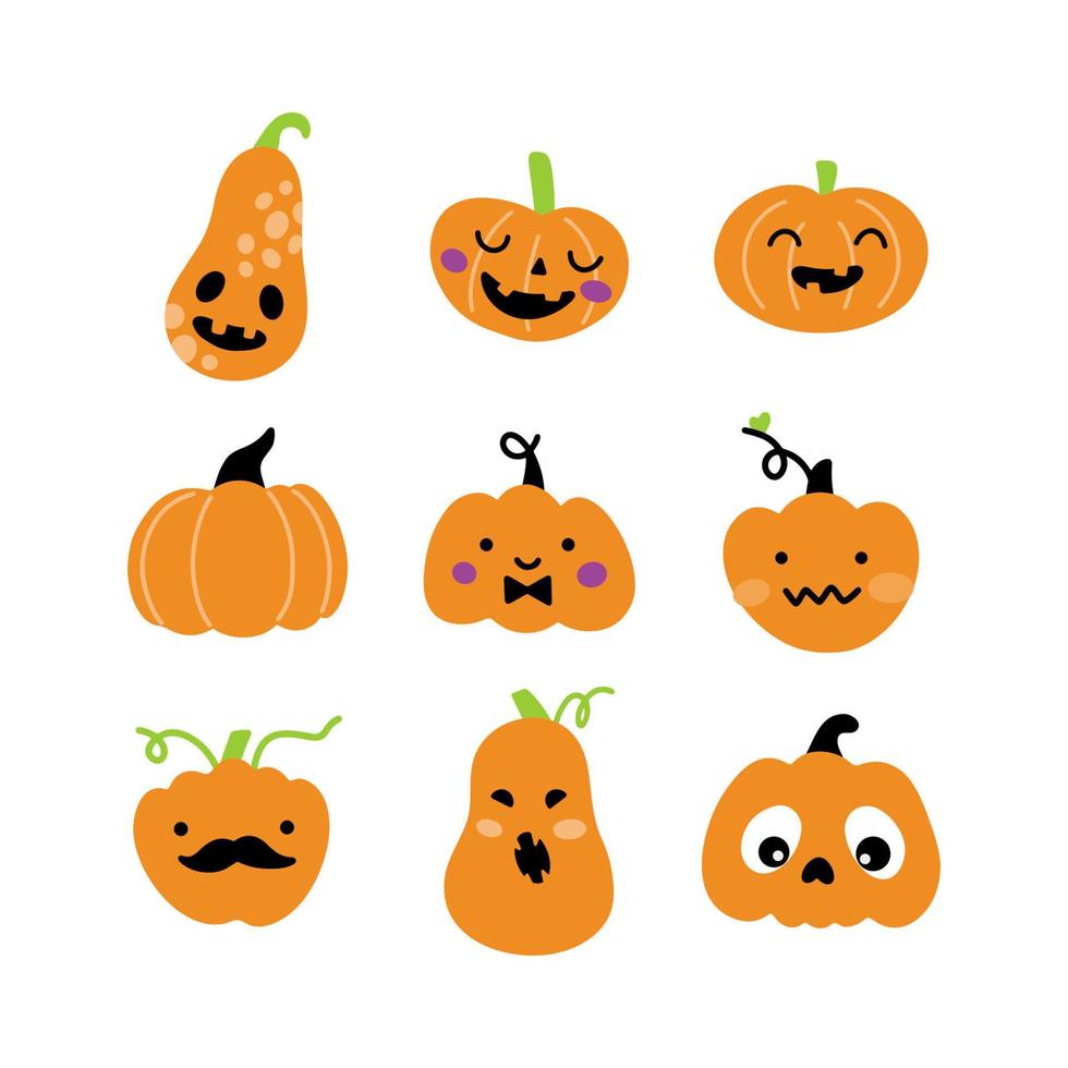 calabazas de halloween vectoriales vector